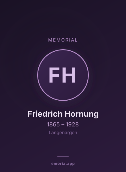 Memorial portrait of Friedrich Hornung