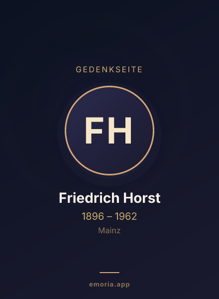 Gedenkportrait von Friedrich Horst