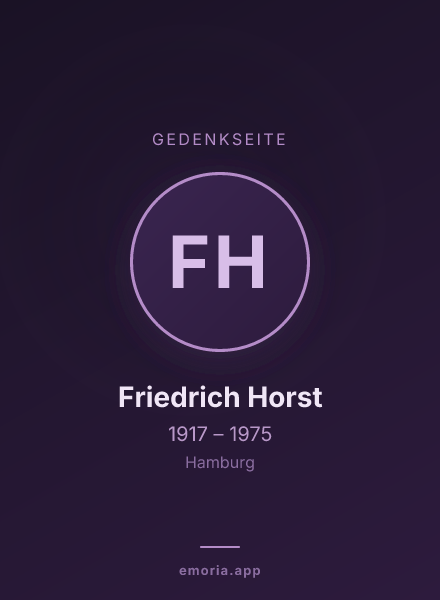 Gedenkportrait von Friedrich Horst