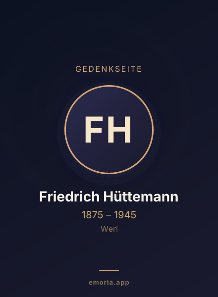 Gedenkportrait von Friedrich Hüttemann