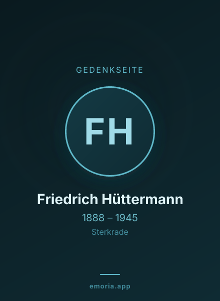 Gedenkportrait von Friedrich Hüttermann