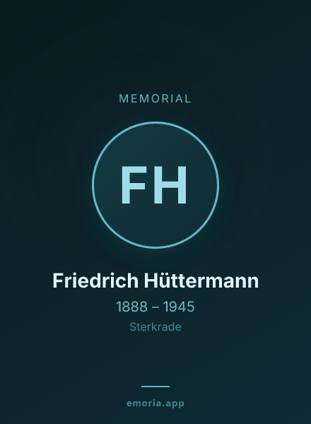 Memorial portrait of Friedrich Hüttermann