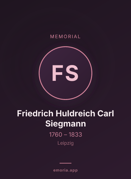 Memorial portrait of Friedrich Huldreich Carl Siegmann