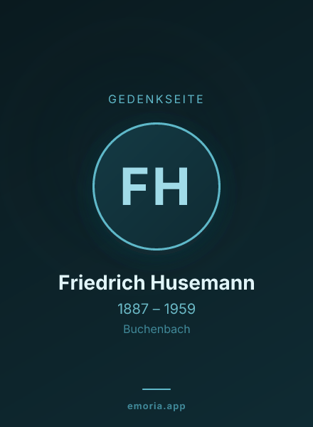 Gedenkportrait von Friedrich Husemann