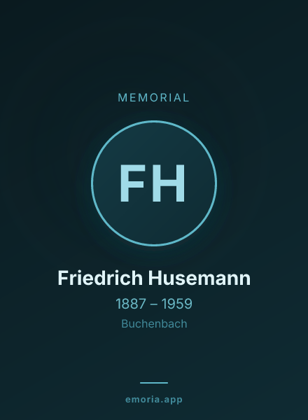 Memorial portrait of Friedrich Husemann