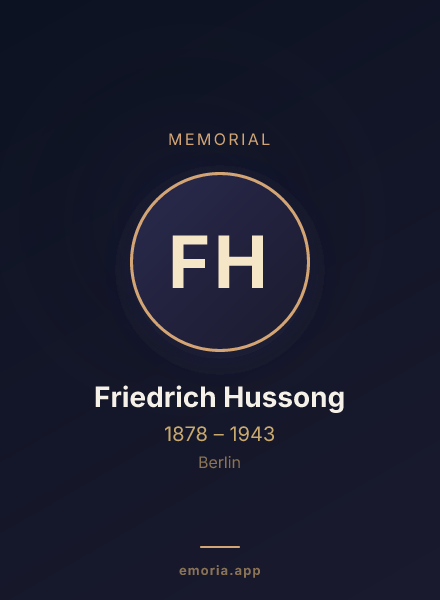 Memorial portrait of Friedrich Hussong