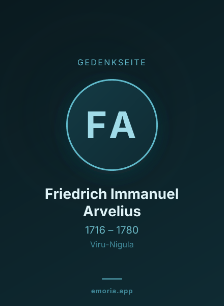 Gedenkportrait von Friedrich Immanuel Arvelius