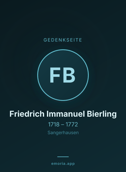 Gedenkportrait von Friedrich Immanuel Bierling