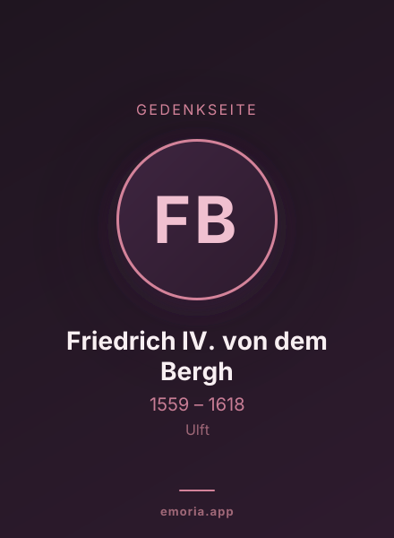 Gedenkportrait von Friedrich IV. von dem Bergh
