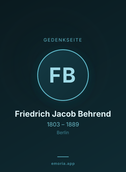 Gedenkportrait von Friedrich Jacob Behrend