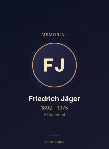 Memorial portrait of Friedrich Jäger