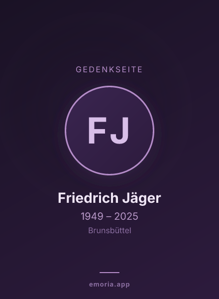 Gedenkportrait von Friedrich Jäger