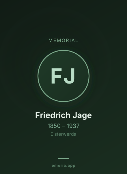 Memorial portrait of Friedrich Jage