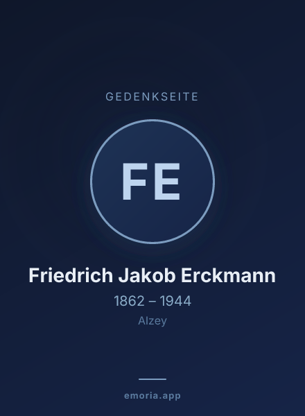 Gedenkportrait von Friedrich Jakob Erckmann