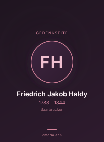 Gedenkportrait von Friedrich Jakob Haldy