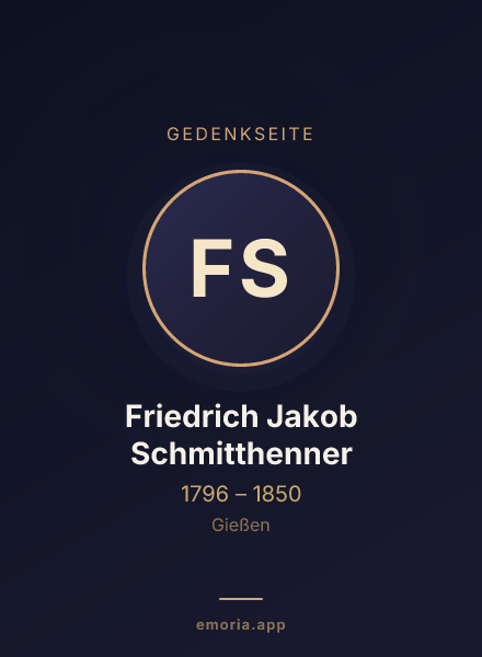 Gedenkportrait von Friedrich Jakob Schmitthenner