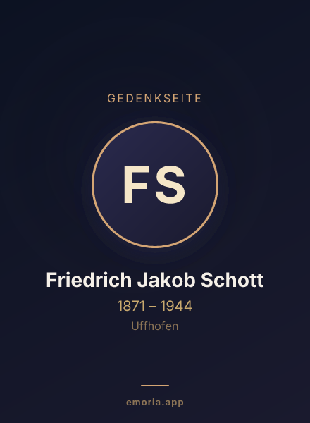 Gedenkportrait von Friedrich Jakob Schott