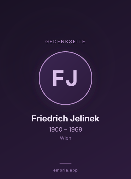 Gedenkportrait von Friedrich Jelinek