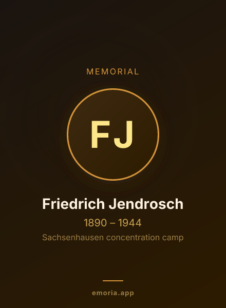 Memorial portrait of Friedrich Jendrosch