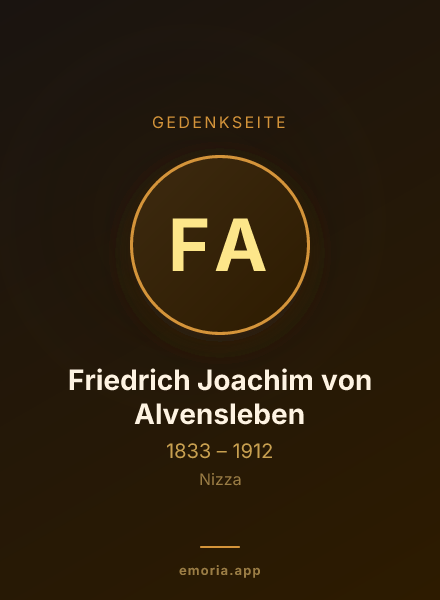 Gedenkportrait von Friedrich Joachim von Alvensleben