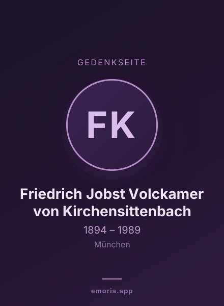 Gedenkportrait von Friedrich Jobst Volckamer von Kirchensittenbach