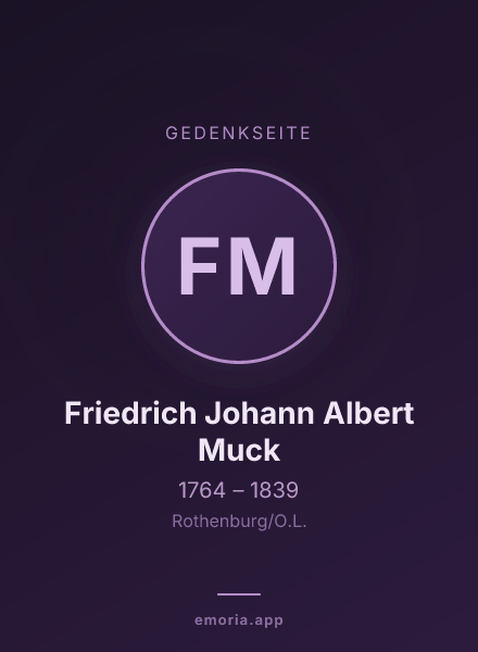 Gedenkportrait von Friedrich Johann Albert Muck