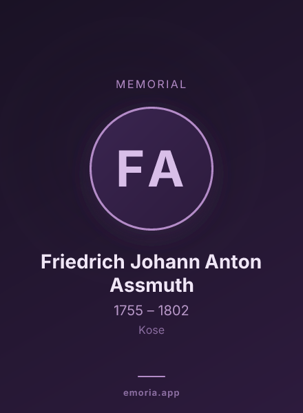 Memorial portrait of Friedrich Johann Anton Assmuth