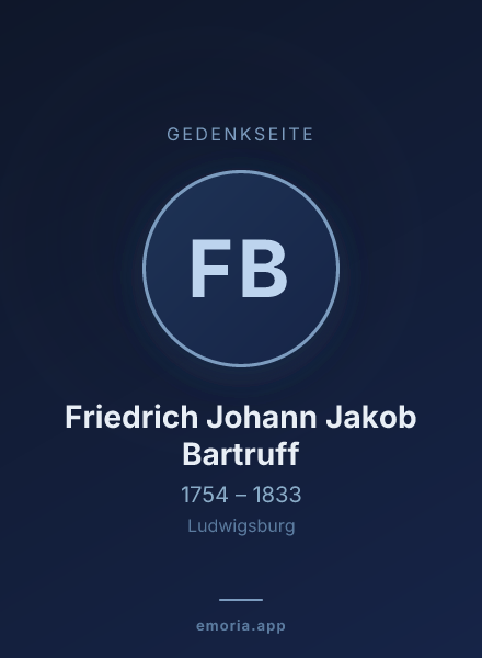 Gedenkportrait von Friedrich Johann Jakob Bartruff