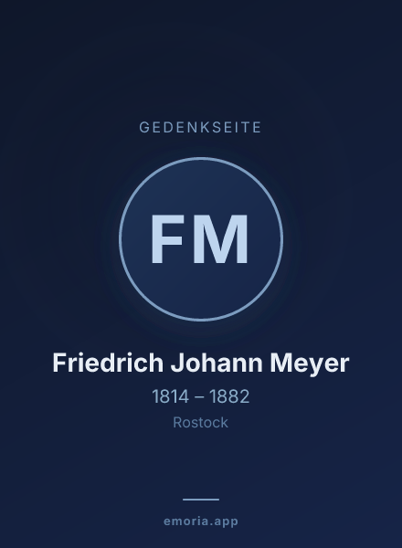 Gedenkportrait von Friedrich Johann Meyer