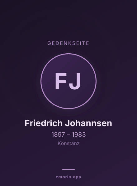 Gedenkportrait von Friedrich Johannsen