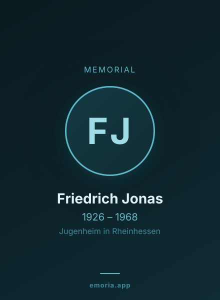 Memorial portrait of Friedrich Jonas