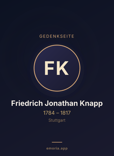 Gedenkportrait von Friedrich Jonathan Knapp