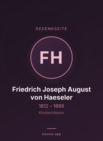 Gedenkportrait von Friedrich Joseph August von Haeseler