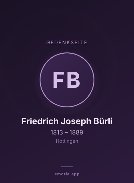 Gedenkportrait von Friedrich Joseph Bürli