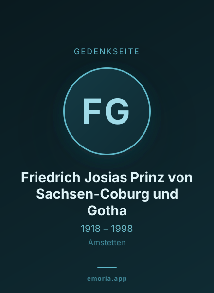 Gedenkportrait von Friedrich Josias Prinz von Sachsen-Coburg und Gotha