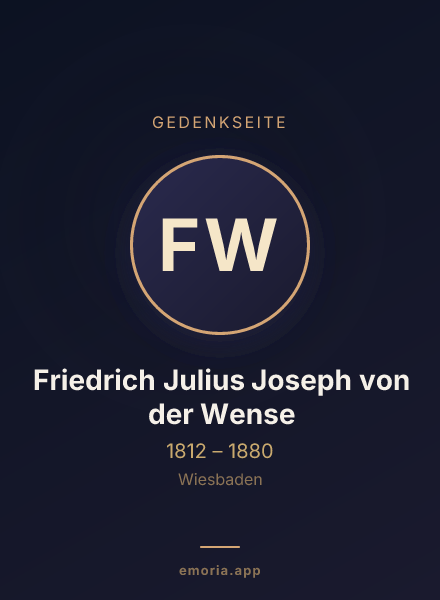 Gedenkportrait von Friedrich Julius Joseph von der Wense