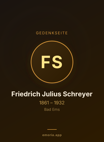 Gedenkportrait von Friedrich Julius Schreyer