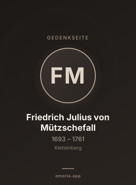 Gedenkportrait von Friedrich Julius von Mützschefall