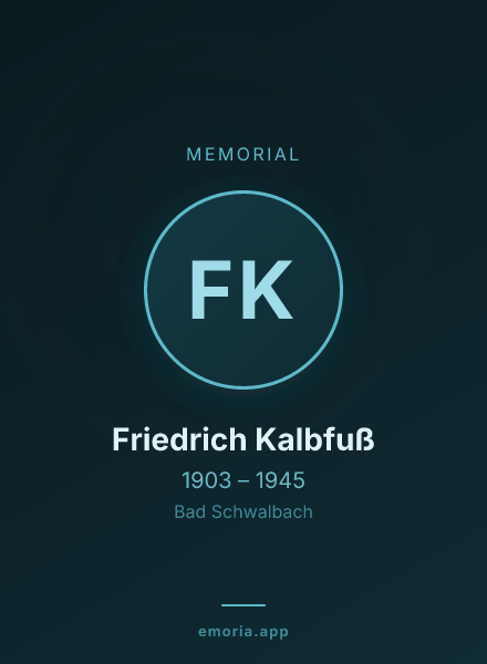 Memorial portrait of Friedrich Kalbfuß