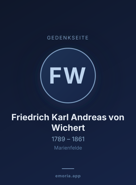 Gedenkportrait von Friedrich Karl Andreas von Wichert