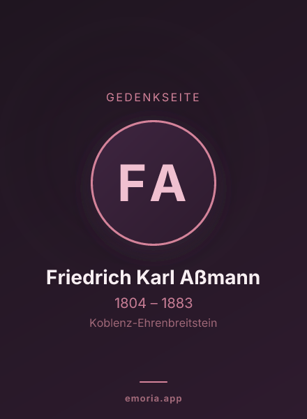 Gedenkportrait von Friedrich Karl Aßmann