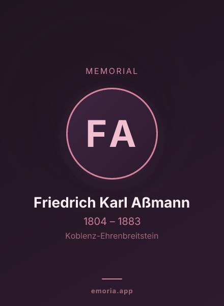 Memorial portrait of Friedrich Karl Aßmann