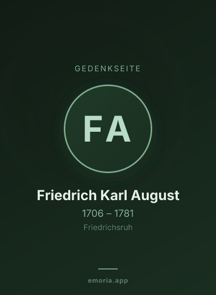Gedenkportrait von Friedrich Karl August