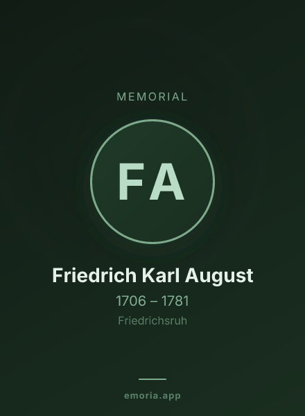 Memorial portrait of Friedrich Karl August