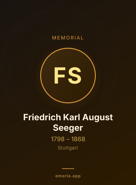 Memorial portrait of Friedrich Karl August Seeger