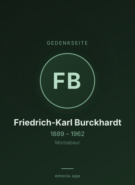 Gedenkportrait von Friedrich-Karl Burckhardt