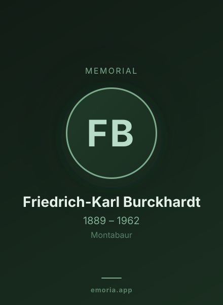 Memorial portrait of Friedrich-Karl Burckhardt