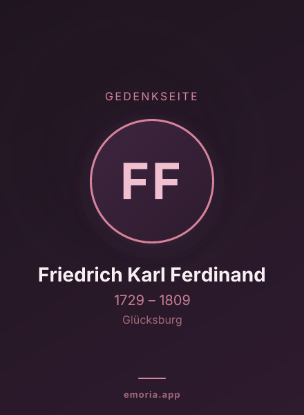 Gedenkportrait von Friedrich Karl Ferdinand
