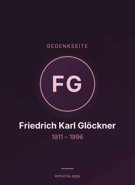 Gedenkportrait von Friedrich Karl Glöckner