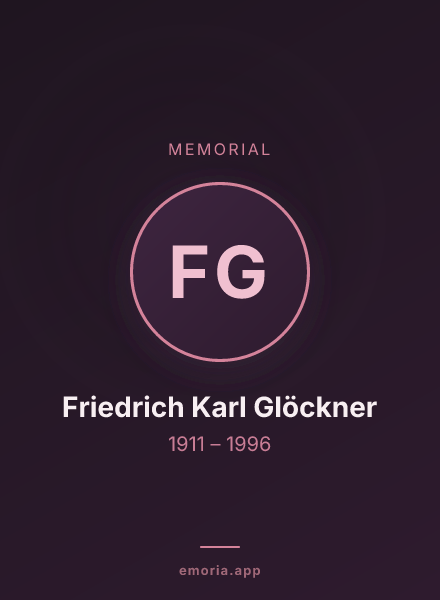Memorial portrait of Friedrich Karl Glöckner